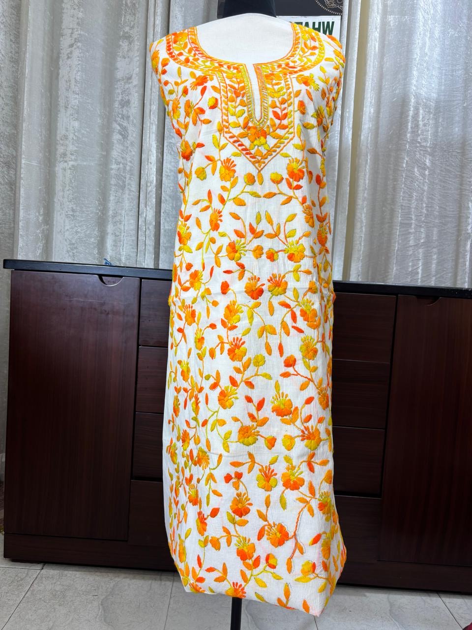 HAND EMBROIDERY COTTON 3PC UNSTITCHED DRESS MATERIAL 12