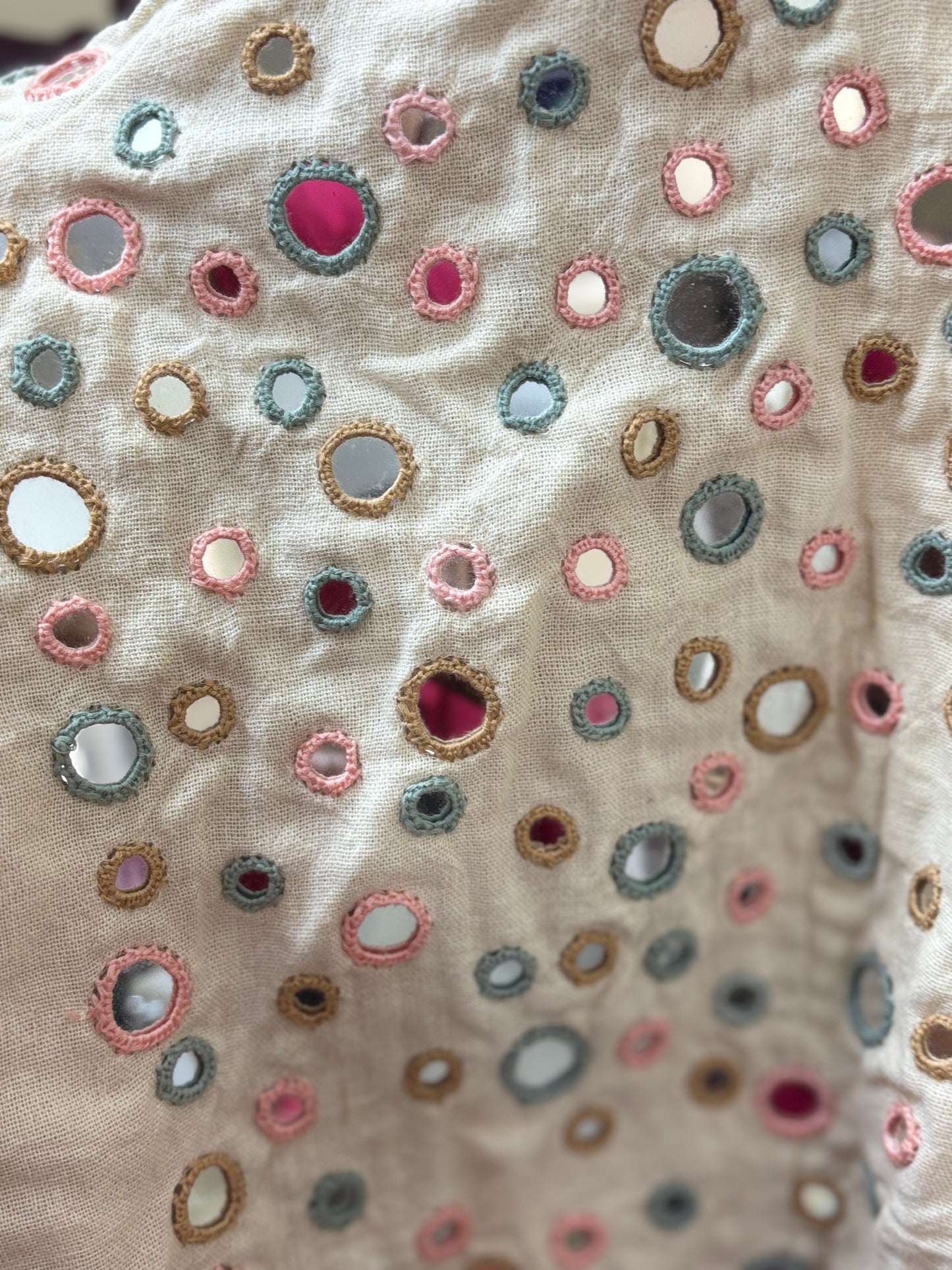 Off white -KUTCH MIRROR WORK KALA COTTON BLOUSE