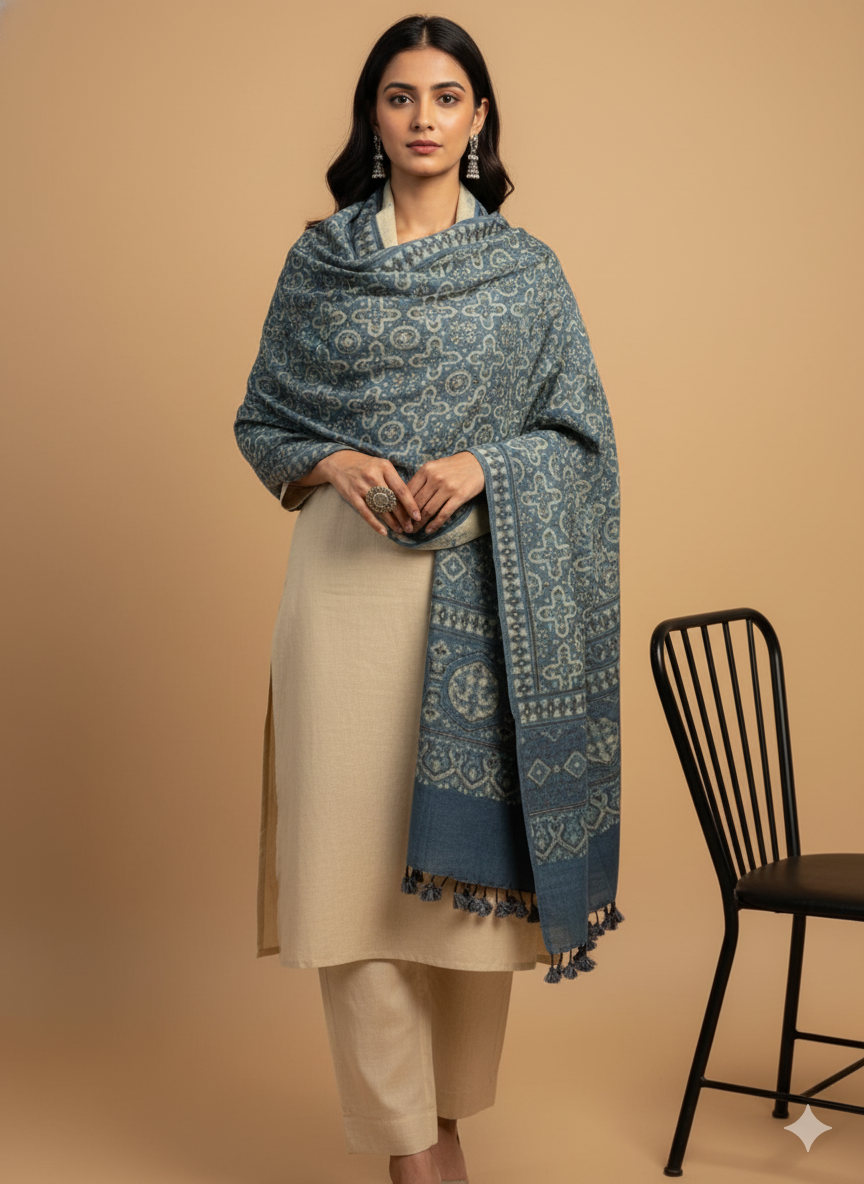 MKUTCH AJRAKH WOOLLEN SHAWL