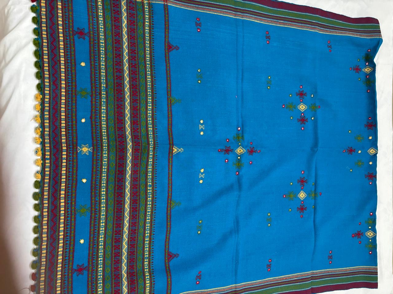 KUTCH BHUJODI HANDWOVEN MIRROR WORK WOOLLEN SHAWL