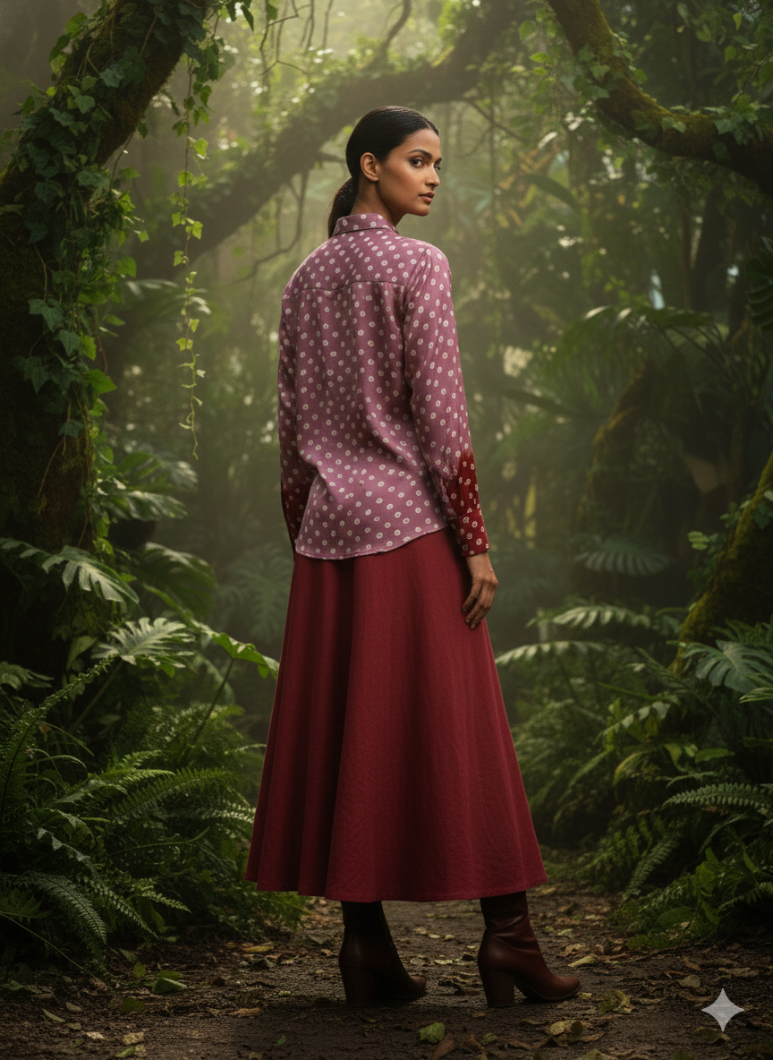 Kutchi Hand done Bandhani Modal Shirt