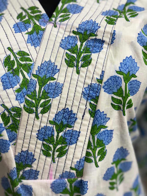 Pure cotton hand blocked summer short Kurtis