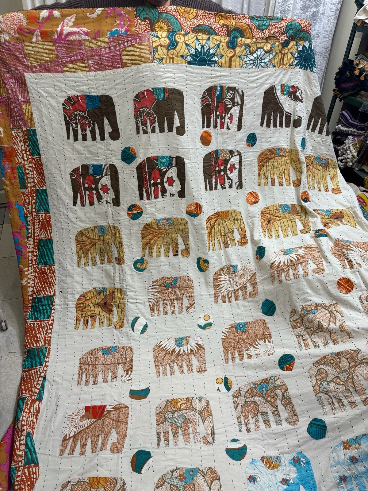 handloom cotton appliqué and kantha bedcovers