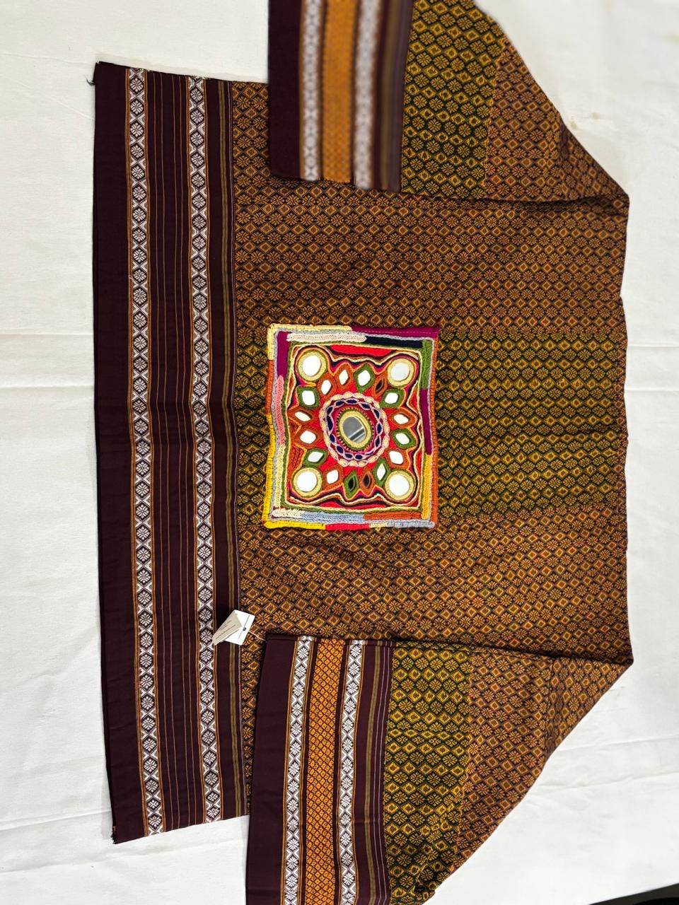 KASUTI EMBROIDERY SEMI STITCHED KHUN SILK COTTON BLOUSE PIECE ( can be stitched upto 50 size )