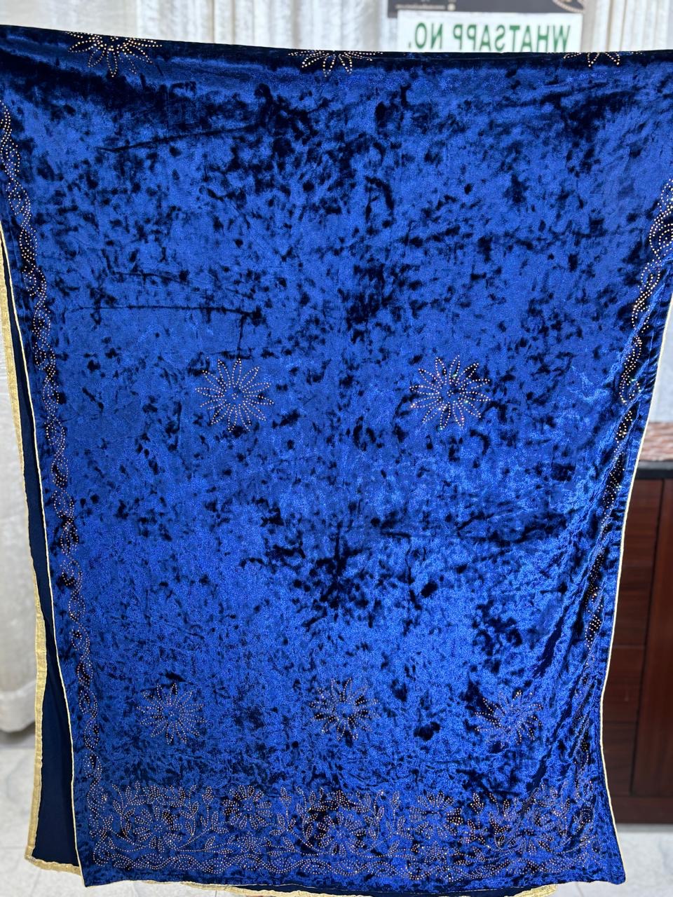 Velvet hand embroidered Stole