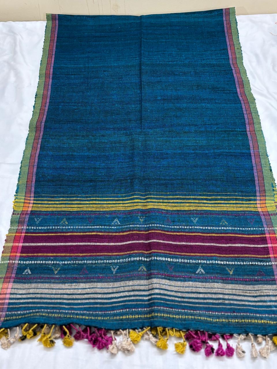 Handwoven woollen pure tussar and wool kutch weaving stole