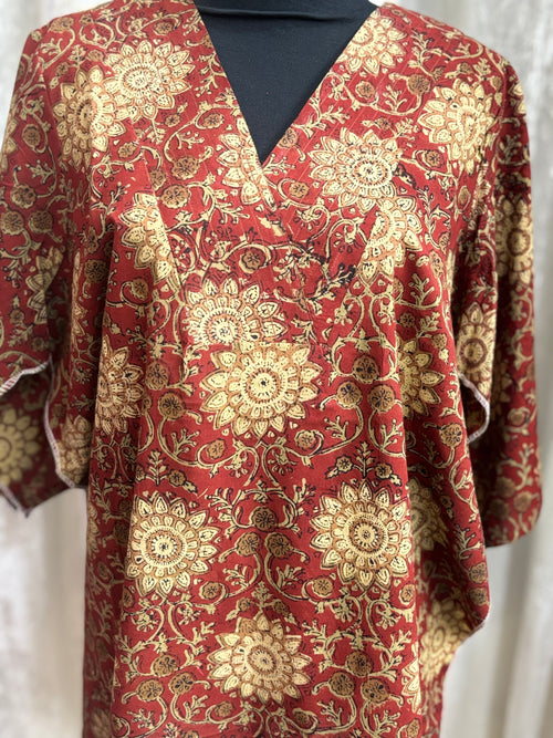 Pure cotton hand blocked summer short Kurtis