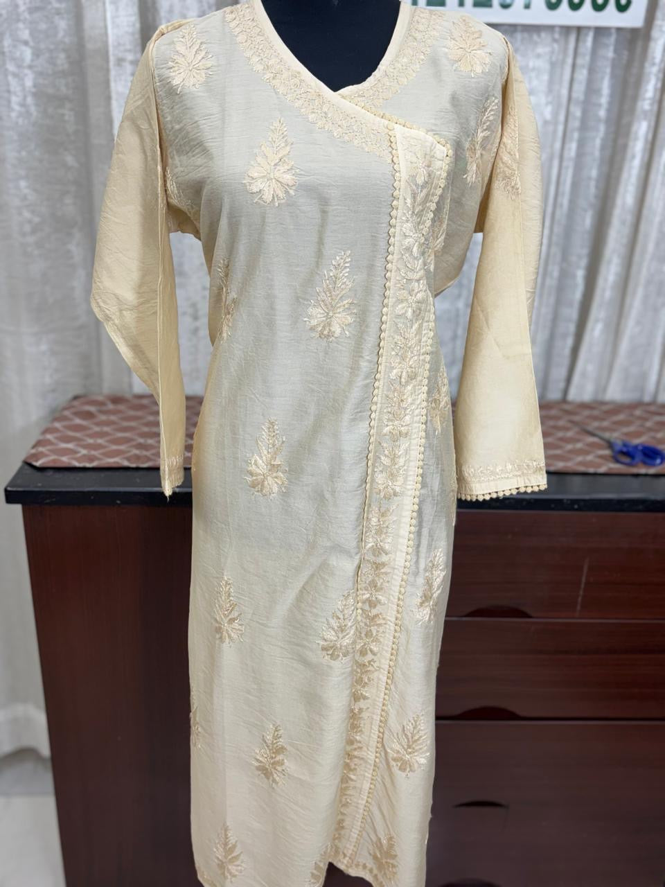 Chanderi Chikankari Kurti with inner