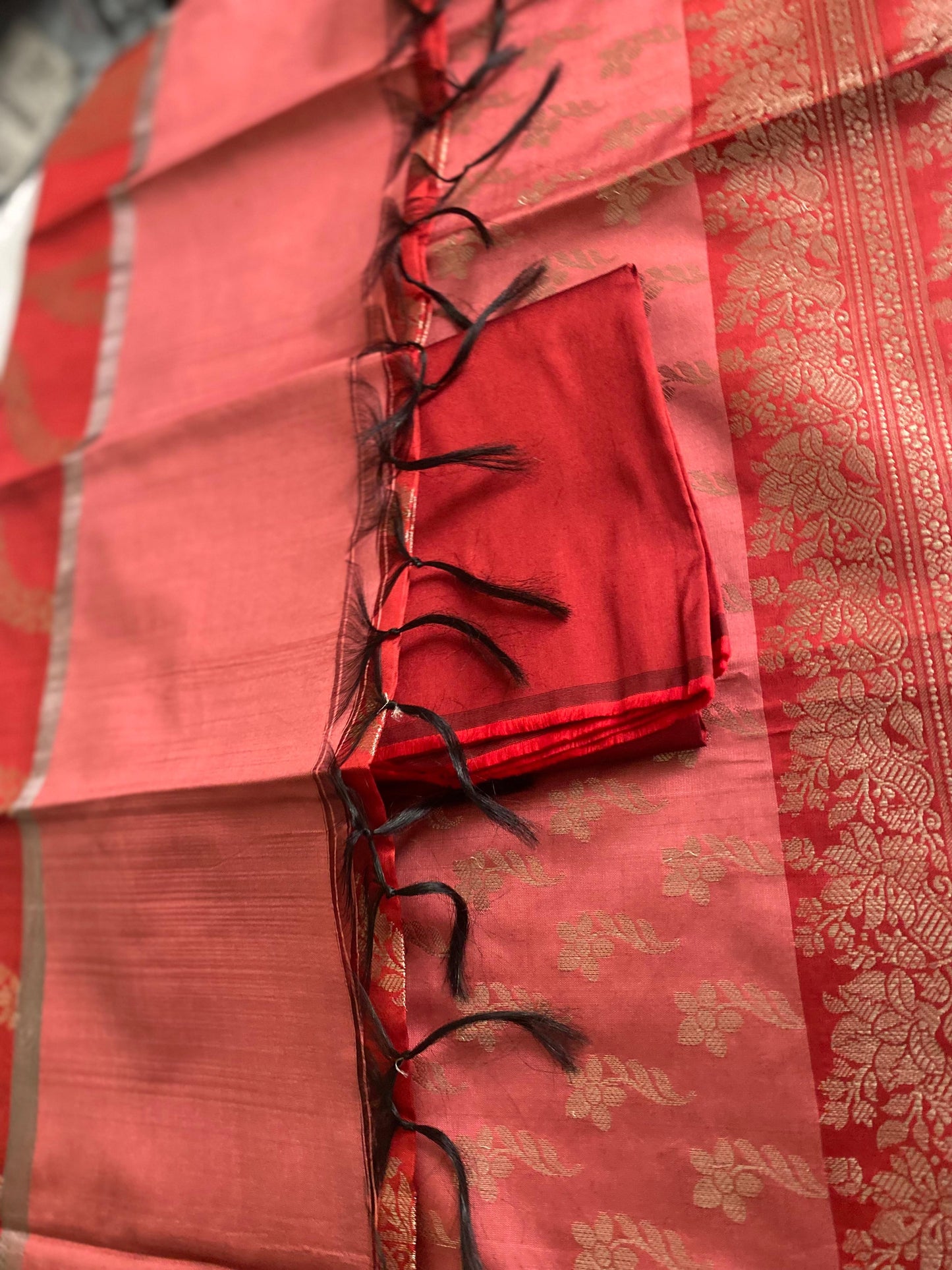 Banarsee Salwar Kameez Semi Katan Silk Fabric With Dupatta - Red