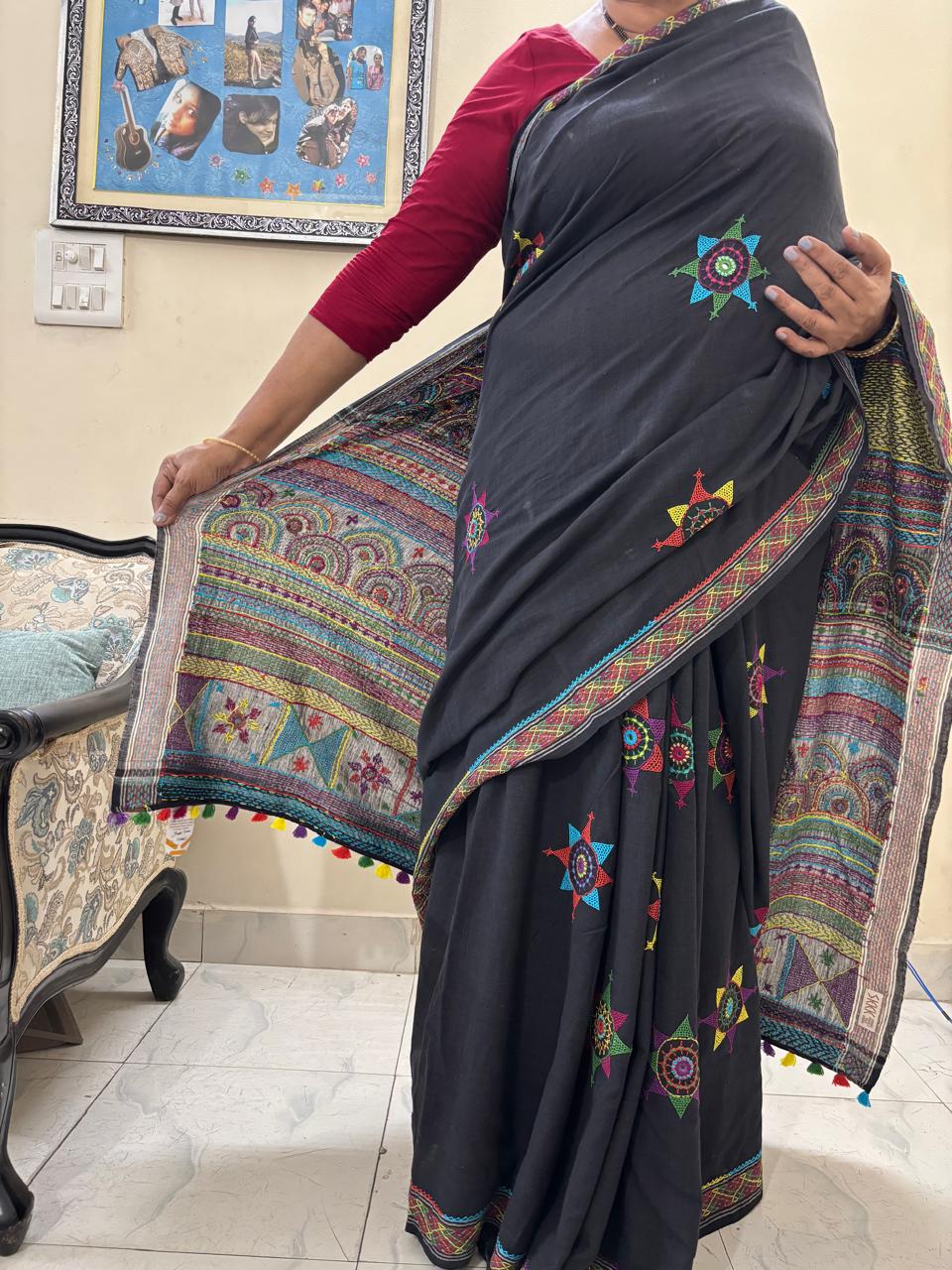 Lambani pure khadi saree