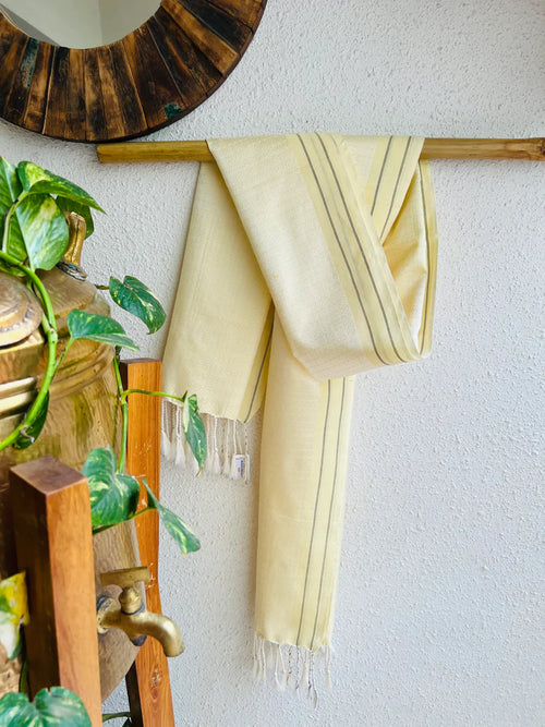 Yellow  : Silk Cotton Khun Stole