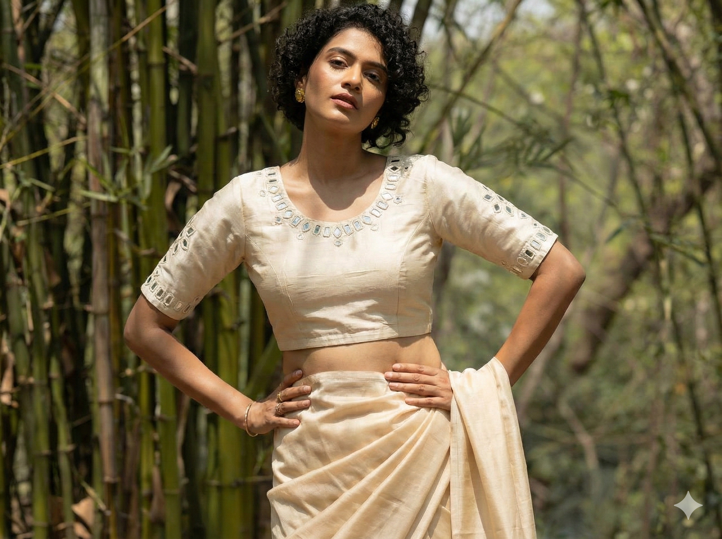 Mashru mirror work blouse