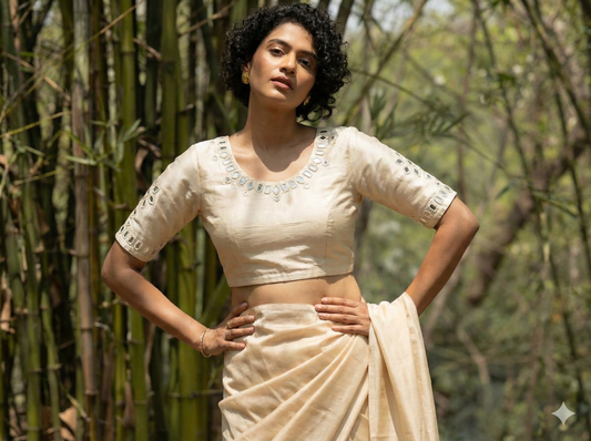 Mashru mirror work blouse