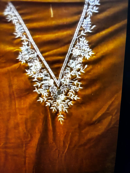 Velvet hand embroidered suits