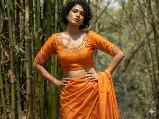 Mashru mirror work blouse