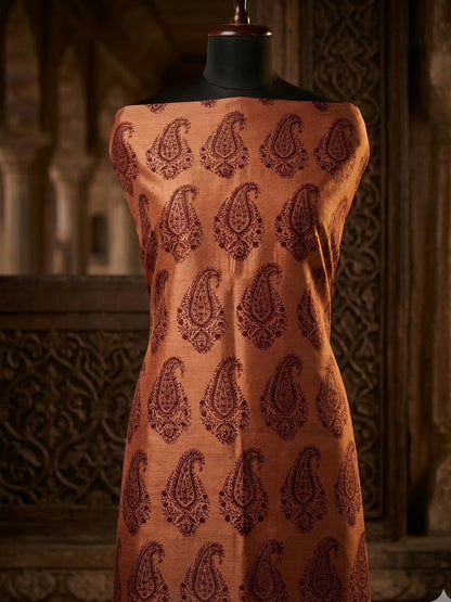3pc Maheshwari Silk Bagh handblock Dress Material
