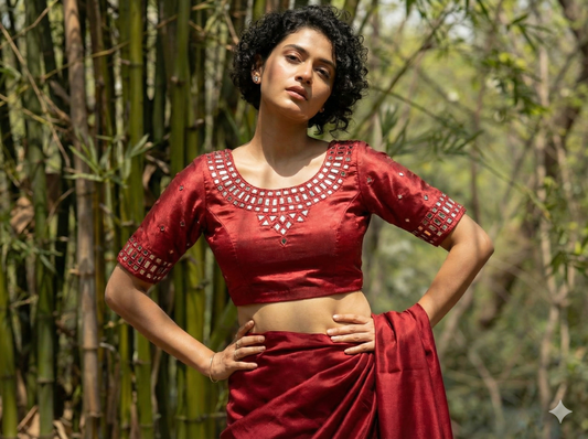 Mashru mirror work blouse