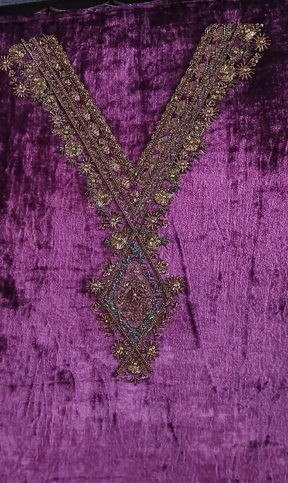 Velvet hand embroidered suits