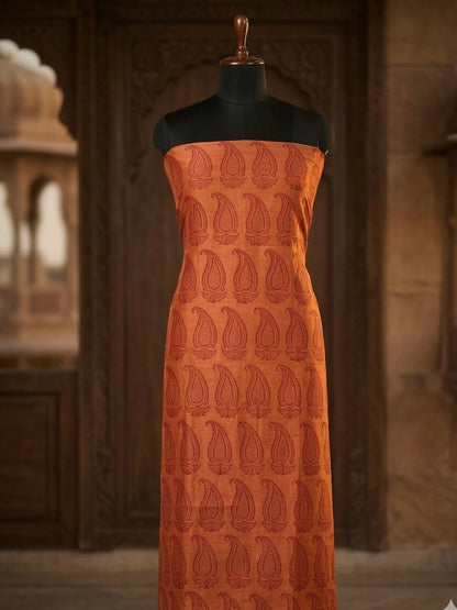 Kesaria - 3pc Maheshwari Silk Bagh handblock Dress Material