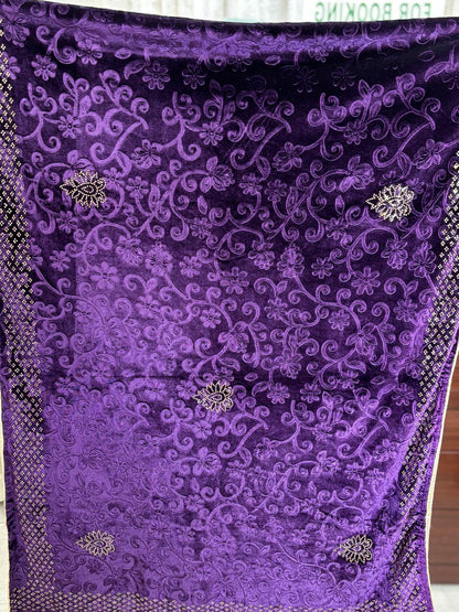Velvet hand embroidered  Stole