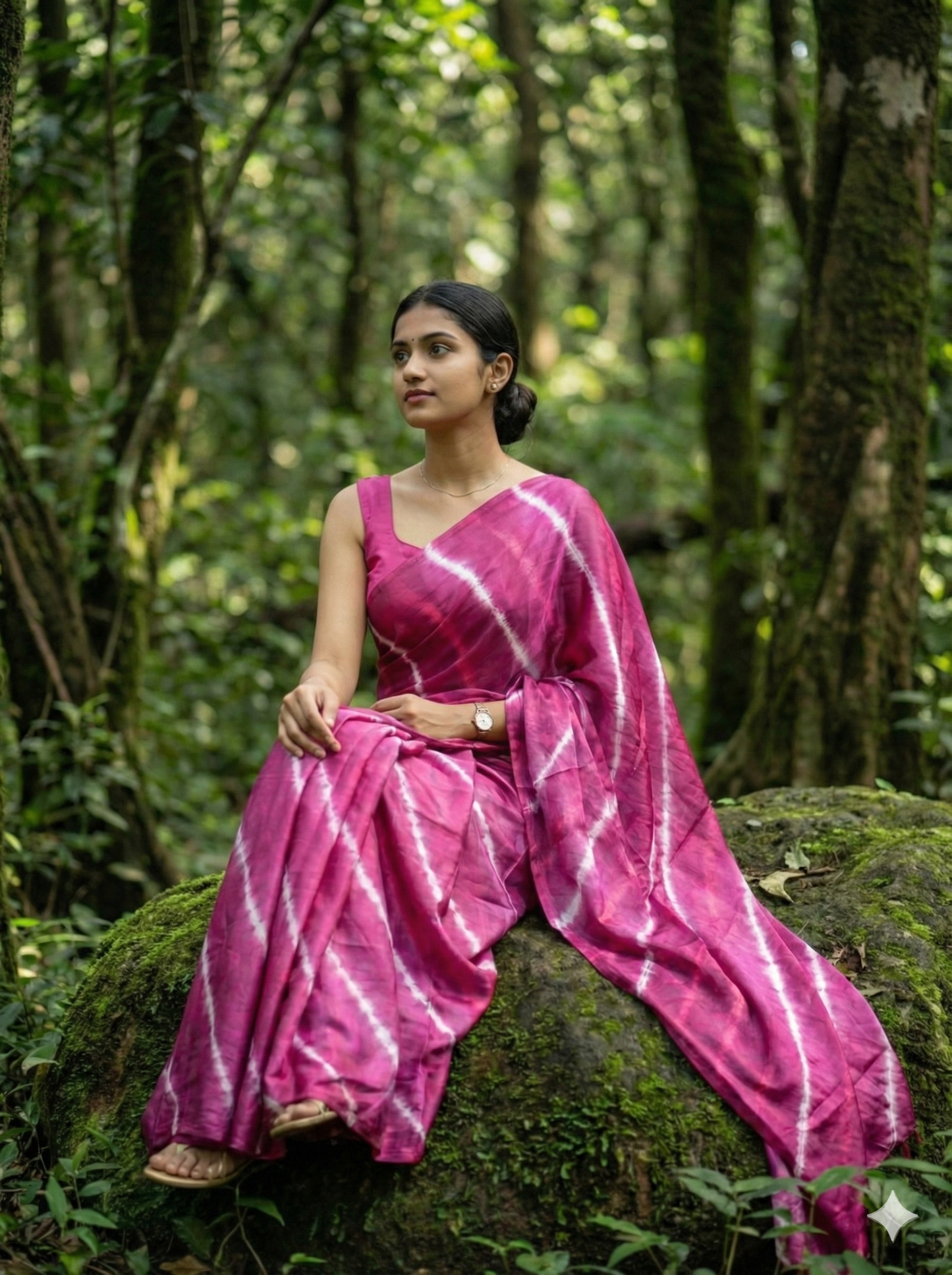 Tye and  dyed modal silk saree
