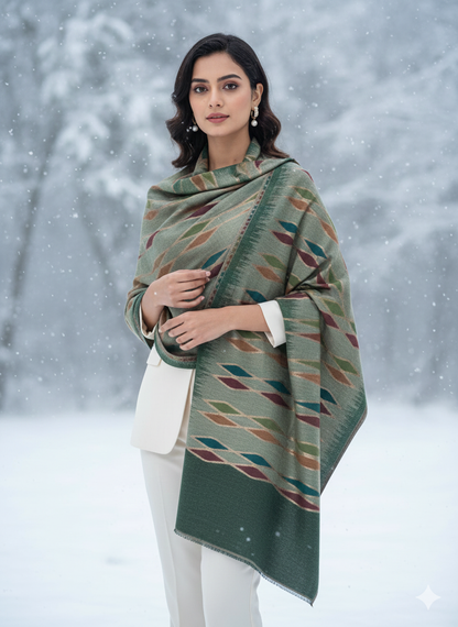 Woollen Shawl With Reversible Kaani Zari Ekat