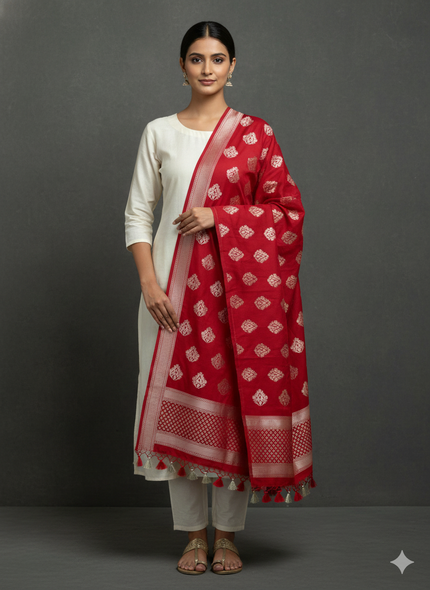 Cotton Silk Blend Banarsi Dupatta