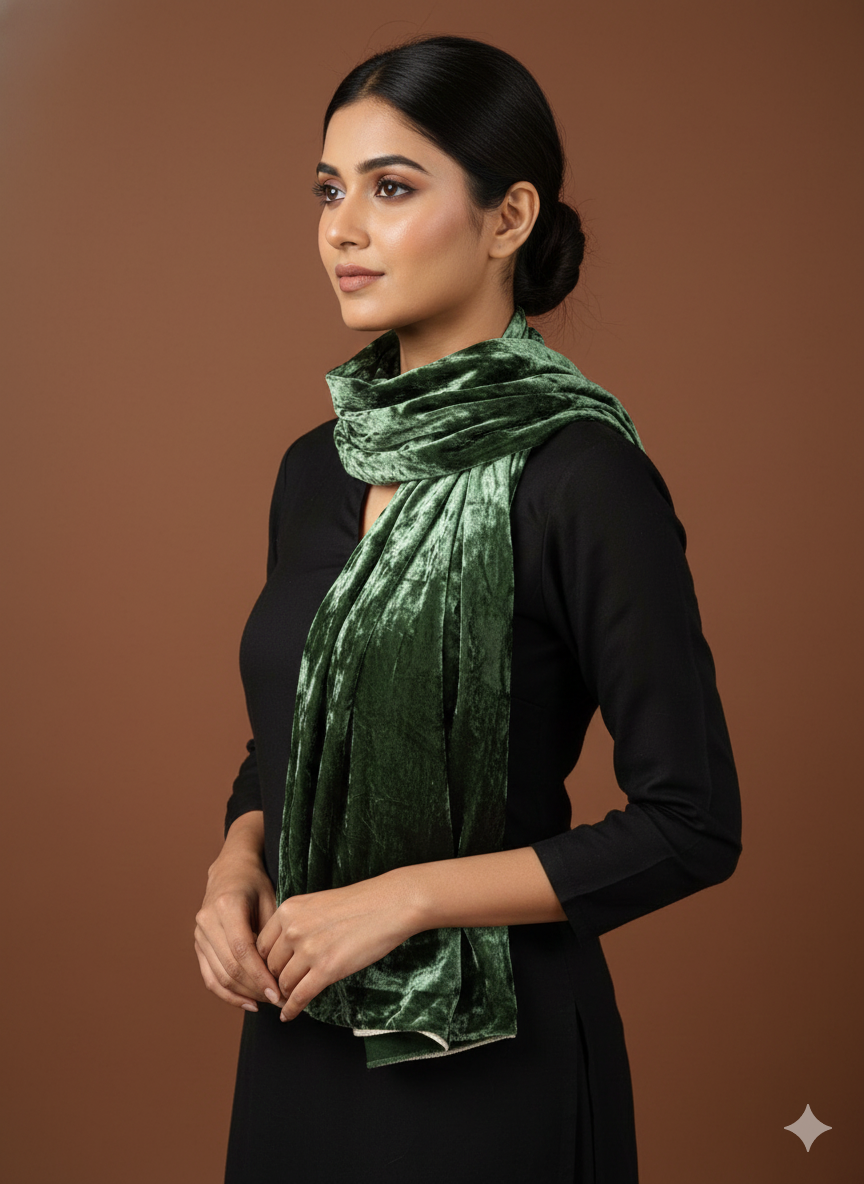 Velvet hand embroidered  Stole