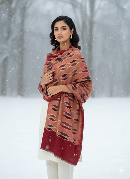 Woollen Shawl With Reversible Kaani Zari Ekat
