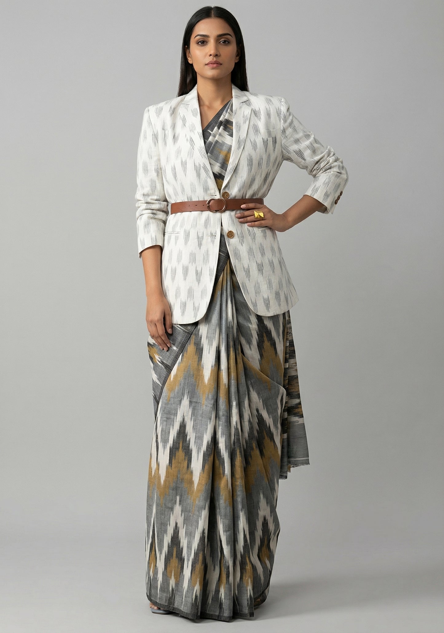 Single breasted ikkat blazer