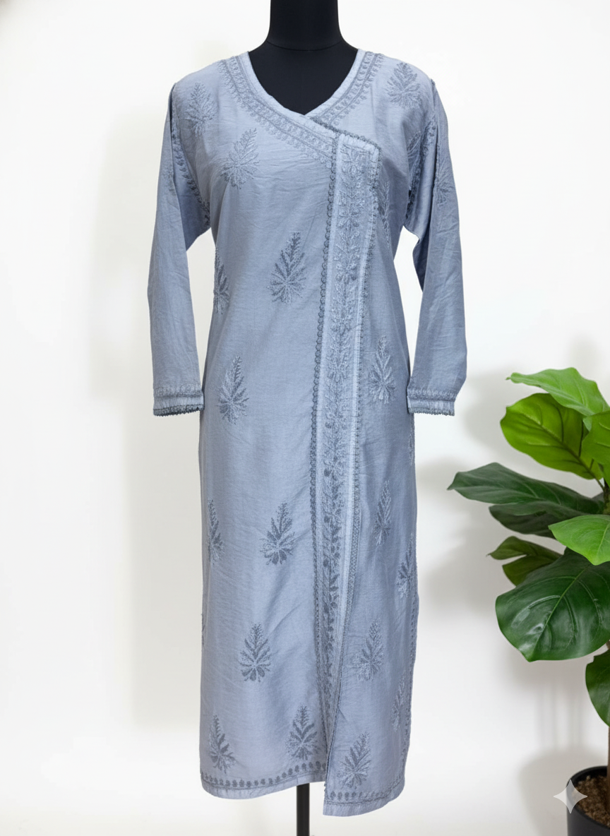 Chanderi Chikankari Kurti with inner