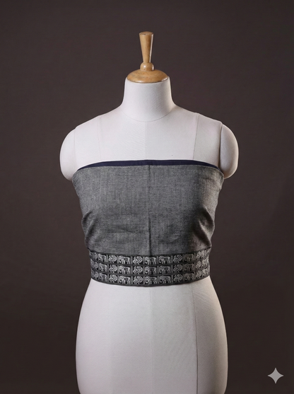 KHUN WEAVE COTTON SILK BLEND BLOUSE PIECE WITH LINING
