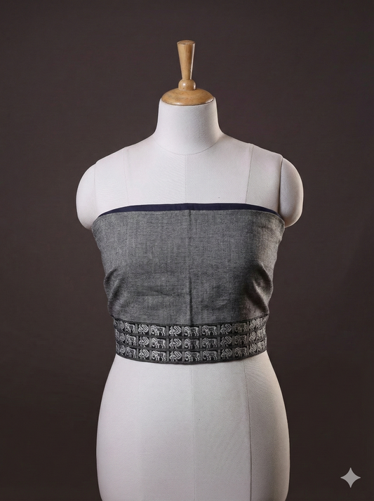 KHUN WEAVE COTTON SILK BLEND BLOUSE PIECE WITH LINING