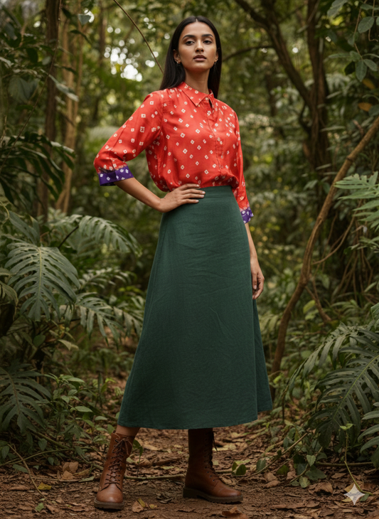 Kutchi Hand done Bandhani  Modal Shirt