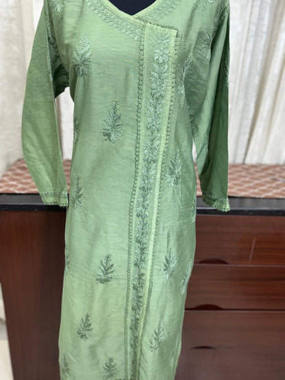Chanderi Chikankari Kurti with inner