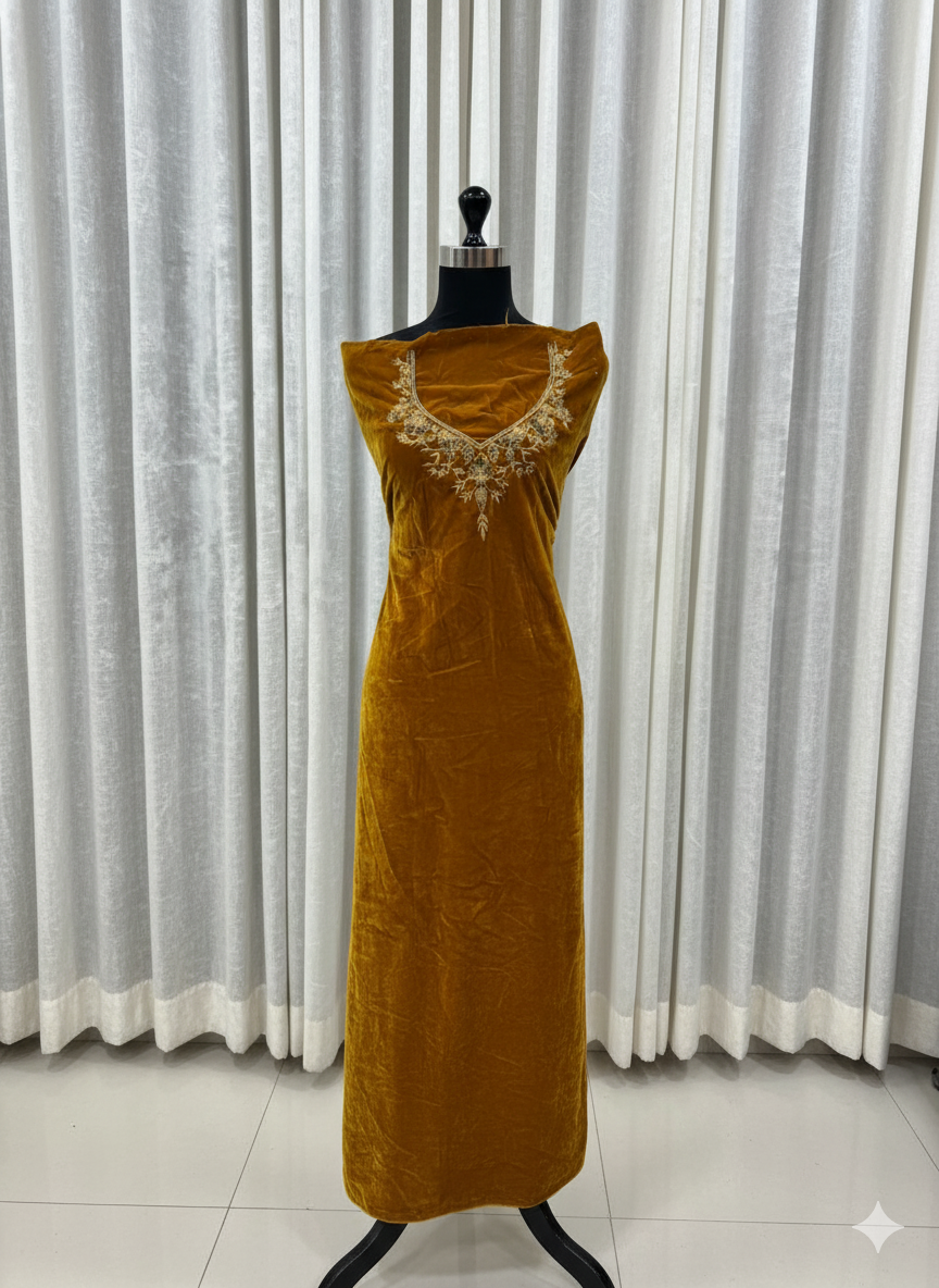 Velvet hand embroidered suits
