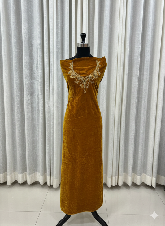Velvet hand embroidered suits
