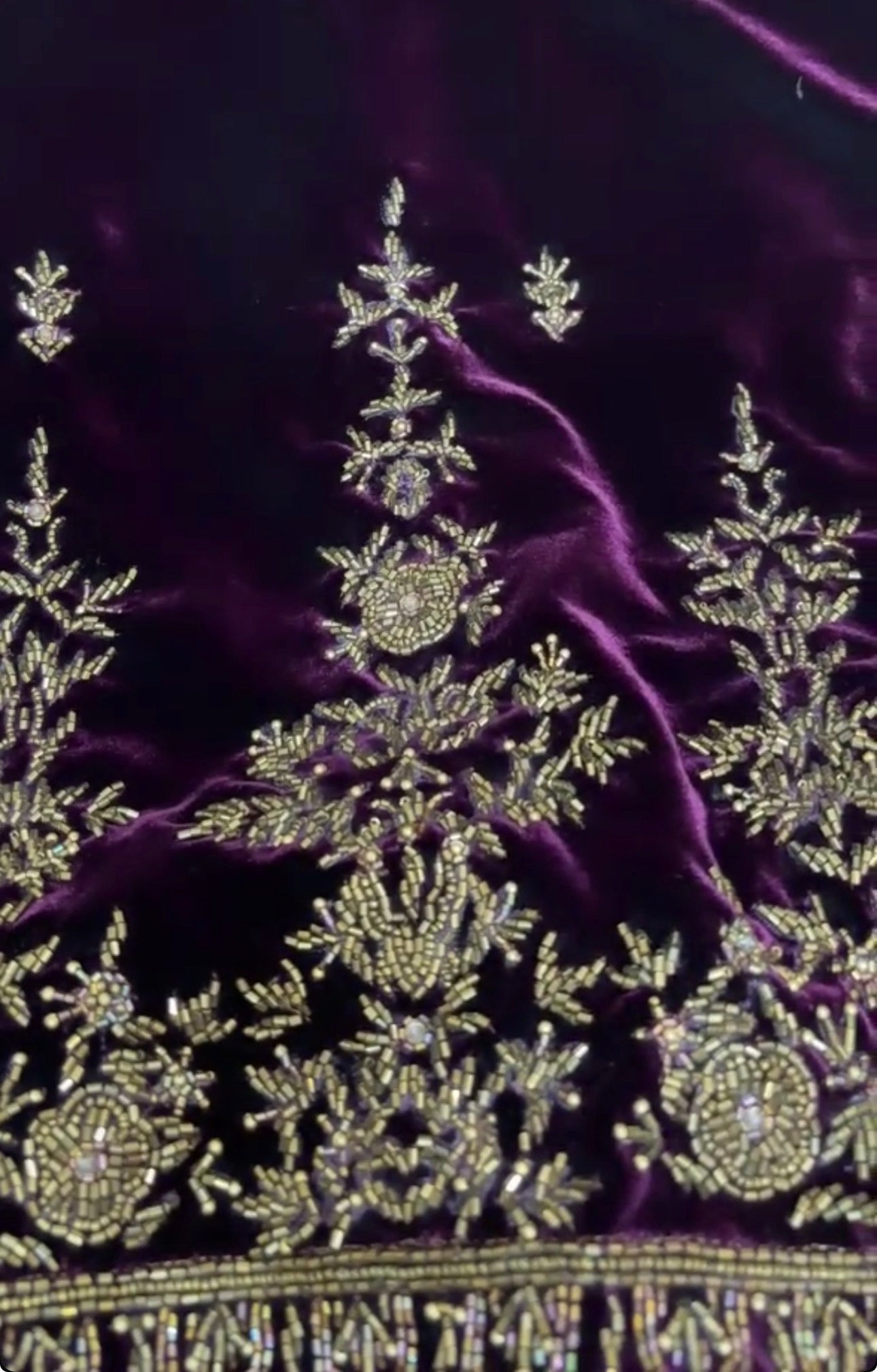 Velvet silk  hand embroidered 2 pc unstitched suits