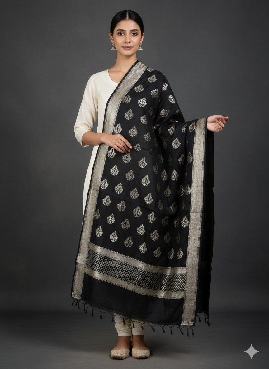 Cotton Silk Blend Banarsi Dupatta