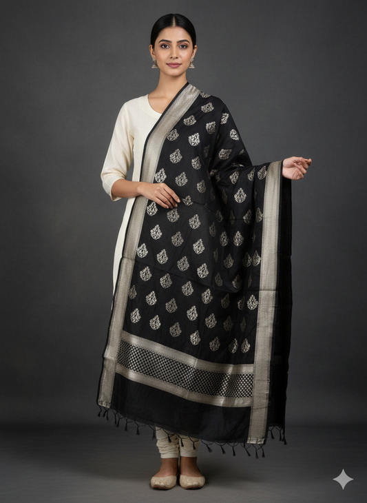 Cotton Silk Blend Banarsi Dupatta