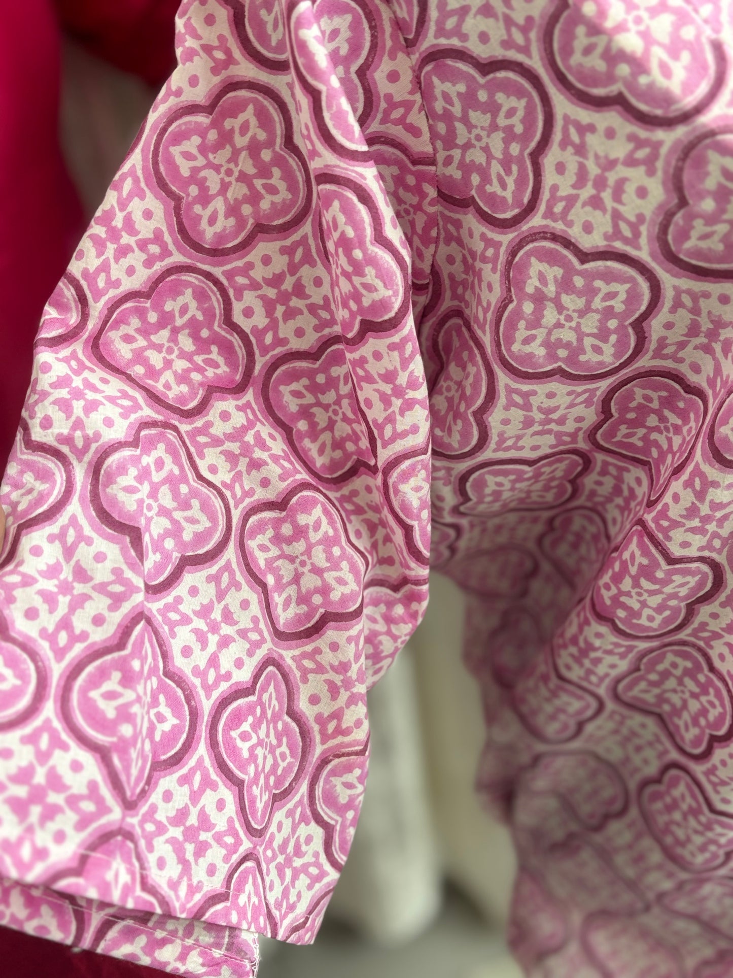 Pure cotton hand blocked summer short Kurtis