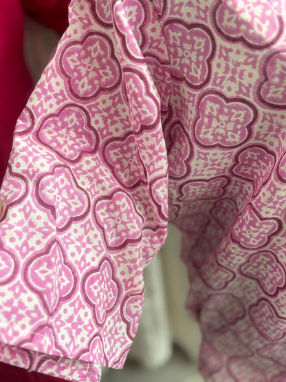 Pure cotton hand blocked summer short Kurtis