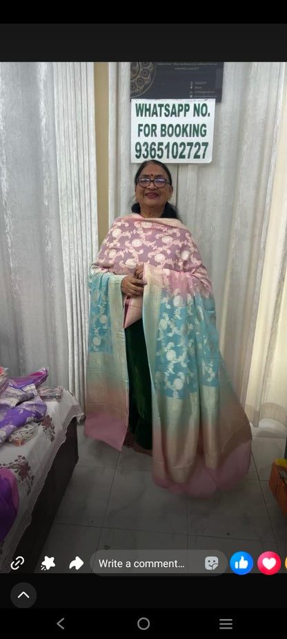 Pure Khaddi Georgette Dupatta and fabric