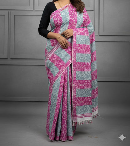 Handwoven handloom cotton Gamusa saree from Assam