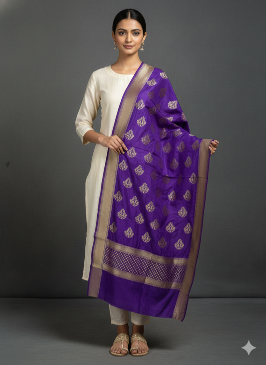 Cotton Silk Blend Banarsi Dupatta