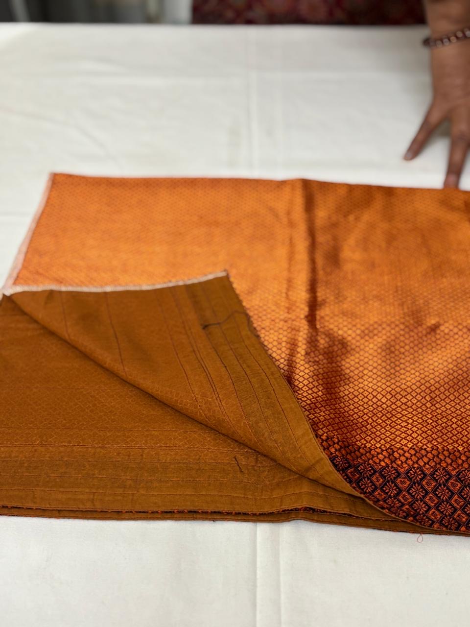 KHUN WEAVE COTTON SILK BLEND BLOUSE PIECE WITH LINING