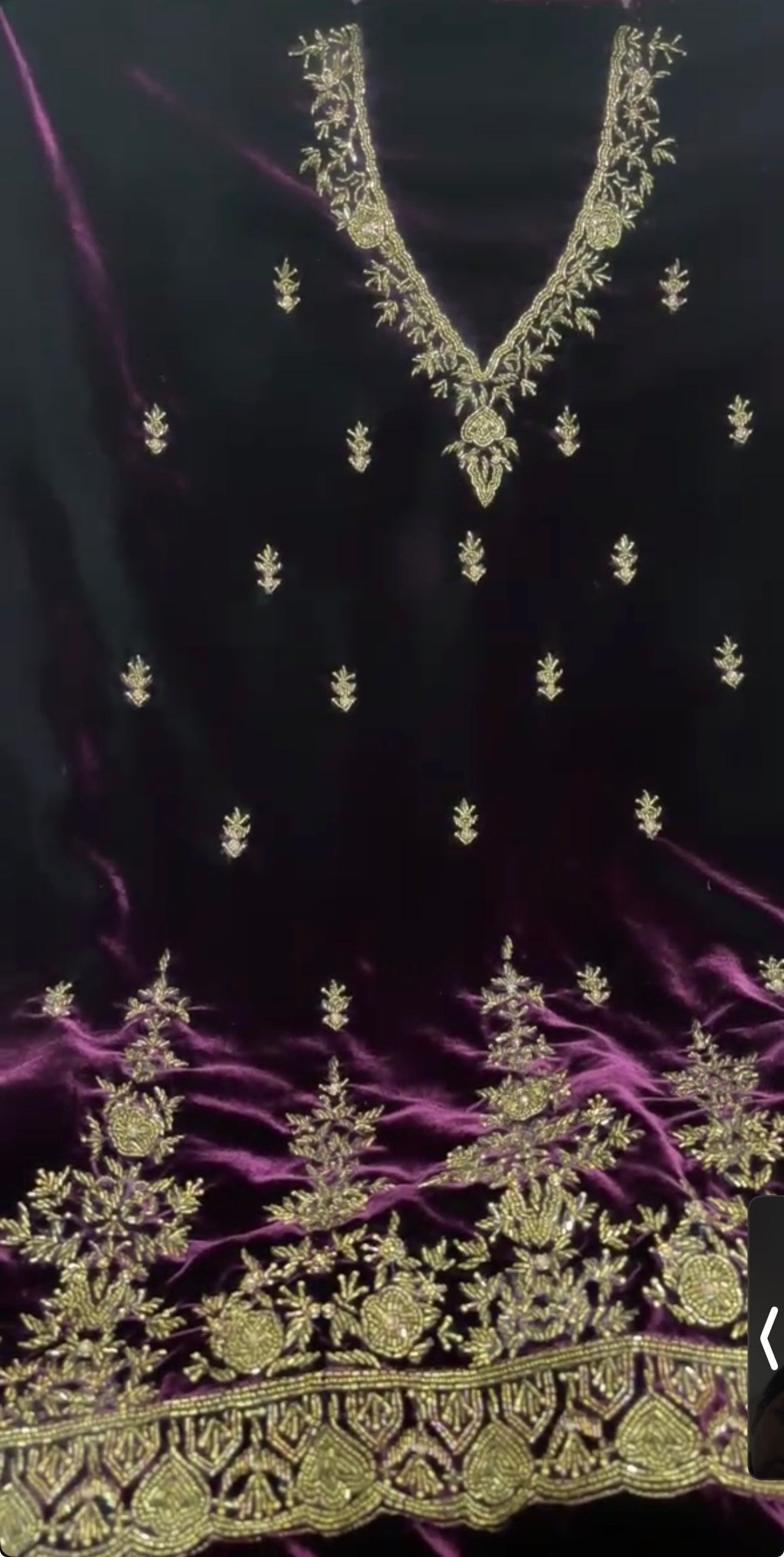 Velvet silk  hand embroidered 2 pc unstitched suits