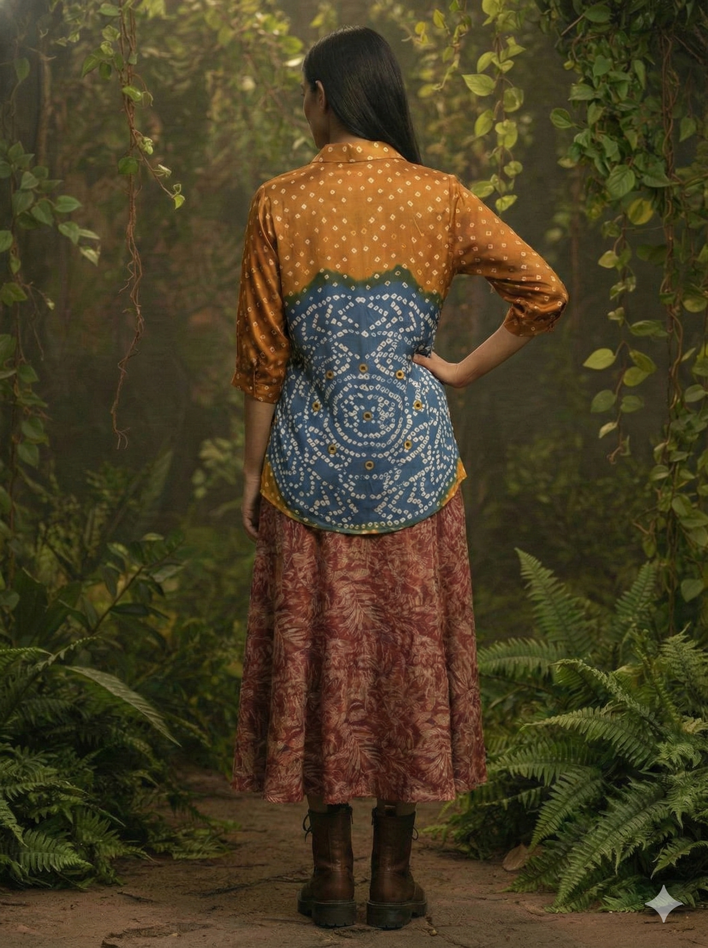 Kutchi Hand done Bandhani  Modal Shirt