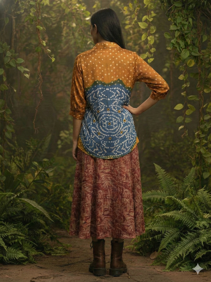 Kutchi Hand done Bandhani  Modal Shirt