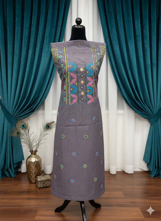 Elegant mangalgiri cotton Handcrafted lambani embroidered kurti fabric